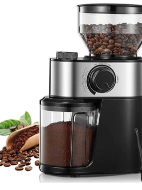 Electric Coffee Grinder in Black and Silver - Precision Home Grinder